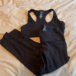 MATE the Label Black Seamless Sports Bra and Leggings Set